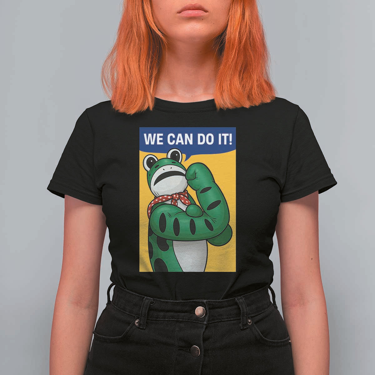 We Can Do It Rosie Frog T Shirt For Women Resist Protest Parody Feminist Retro Poster - Wonder Print Shop