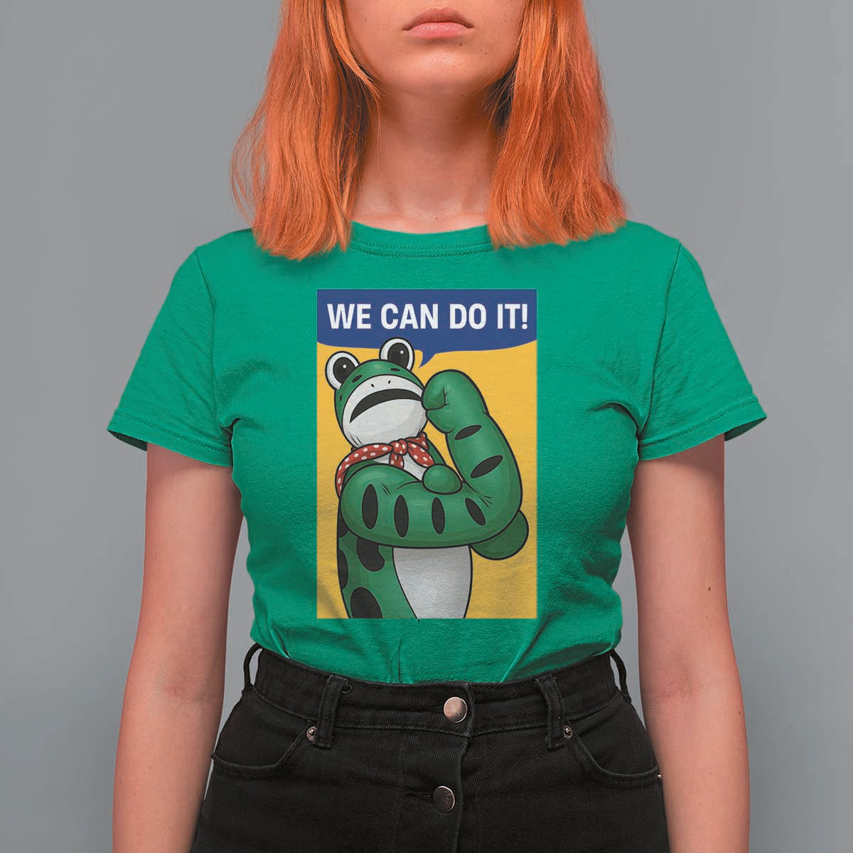 We Can Do It Rosie Frog T Shirt For Women Resist Protest Parody Feminist Retro Poster - Wonder Print Shop