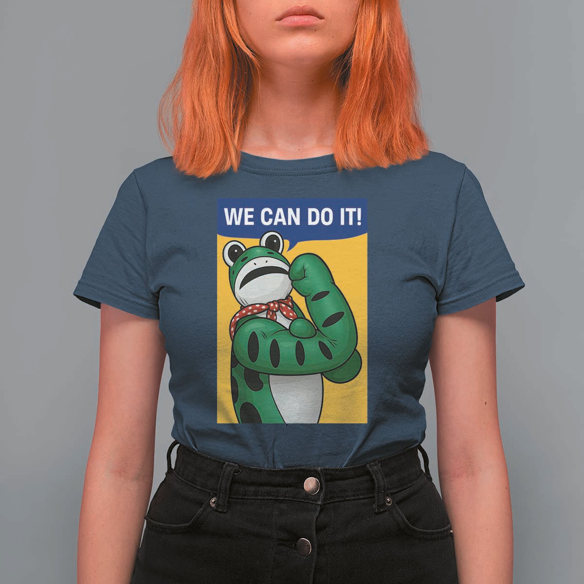 We Can Do It Rosie Frog T Shirt For Women Resist Protest Parody Feminist Retro Poster - Wonder Print Shop