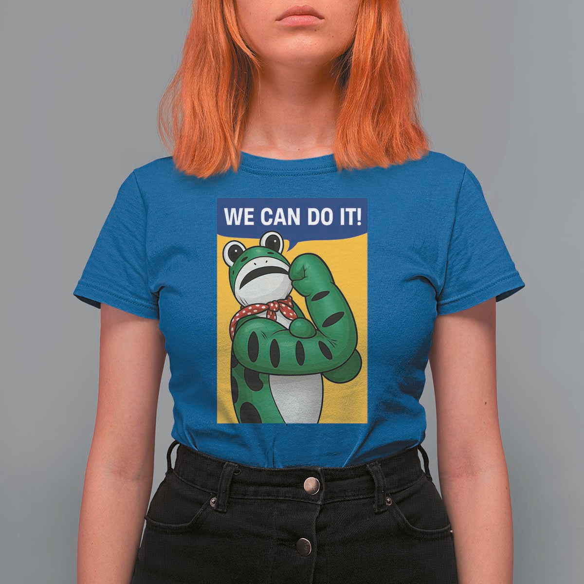 We Can Do It Rosie Frog T Shirt For Women Resist Protest Parody Feminist Retro Poster - Wonder Print Shop