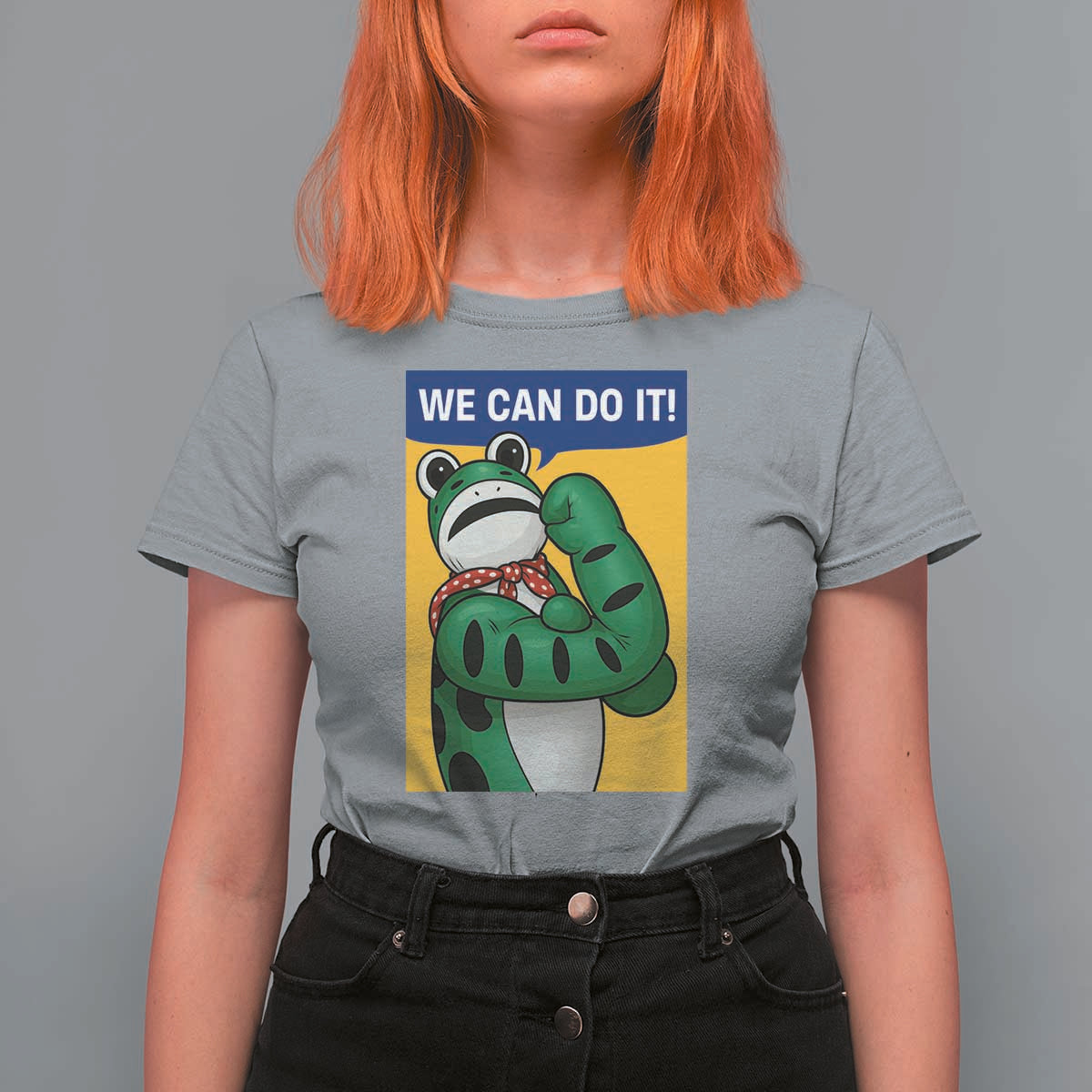 We Can Do It Rosie Frog T Shirt For Women Resist Protest Parody Feminist Retro Poster - Wonder Print Shop