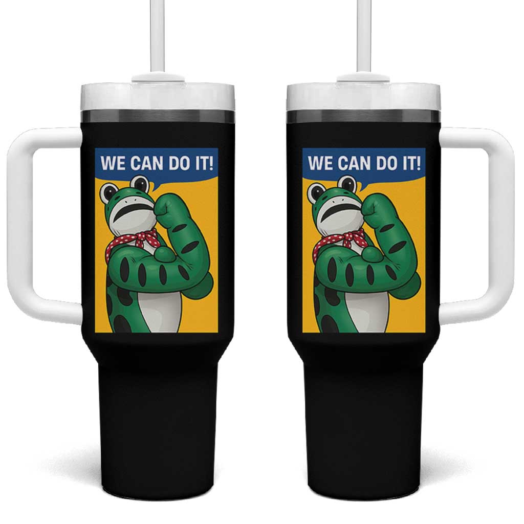 We Can Do It Rosie Frog Tumbler With Handle Resist Protest Parody Feminist Retro Poster - Wonder Print Shop