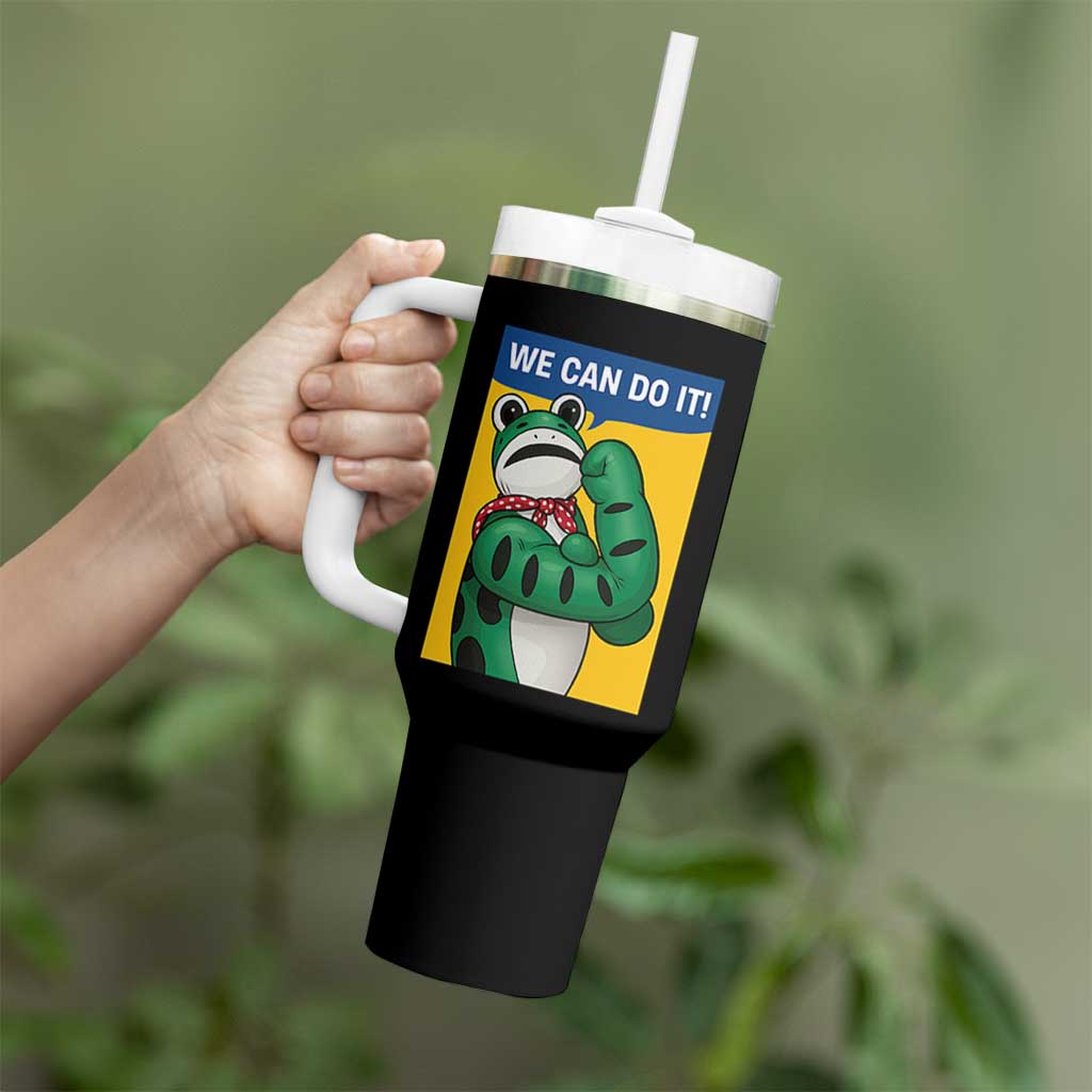 We Can Do It Rosie Frog Tumbler With Handle Resist Protest Parody Feminist Retro Poster - Wonder Print Shop