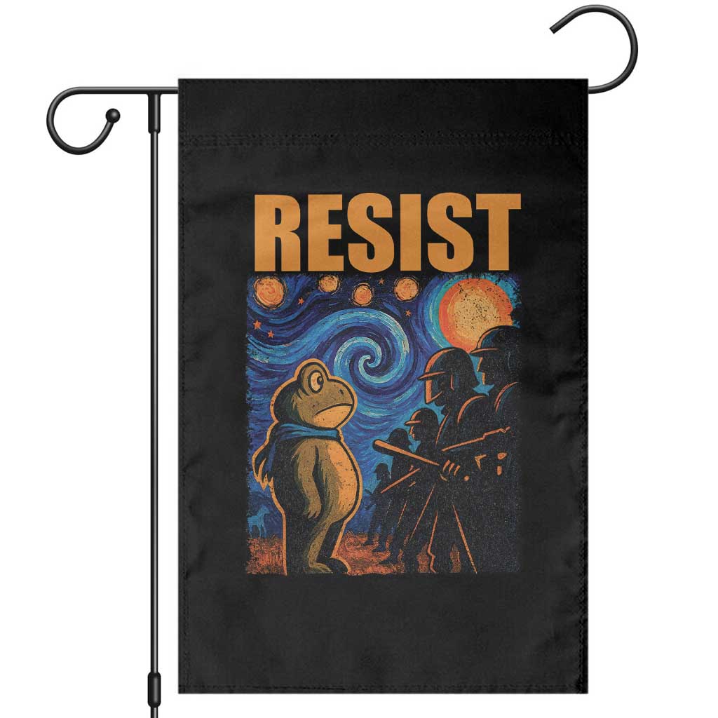 Starry Night Resist Frog Garden Flag Resistance Protest Surreal Art Graphic - Wonder Print Shop