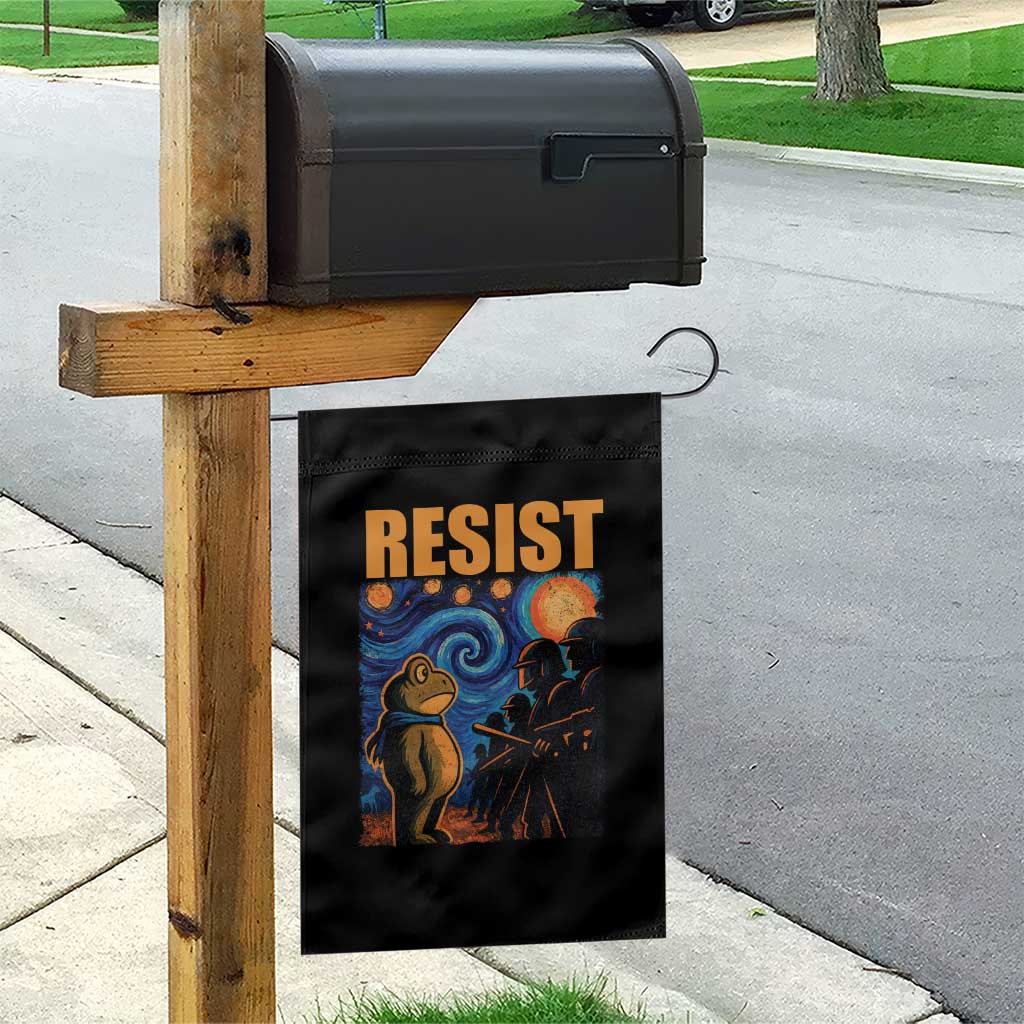 Starry Night Resist Frog Garden Flag Resistance Protest Surreal Art Graphic - Wonder Print Shop