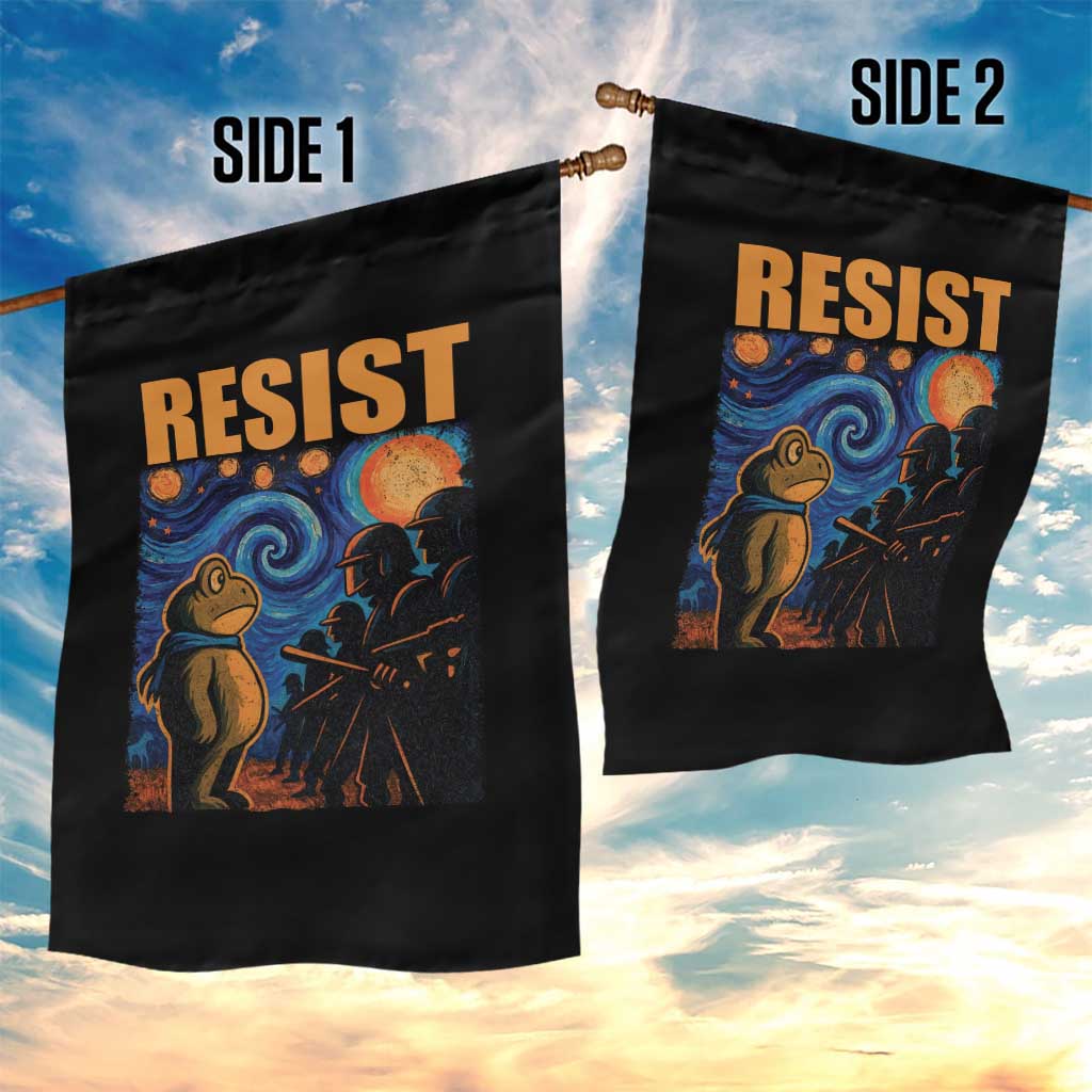 Starry Night Resist Frog Garden Flag Resistance Protest Surreal Art Graphic - Wonder Print Shop