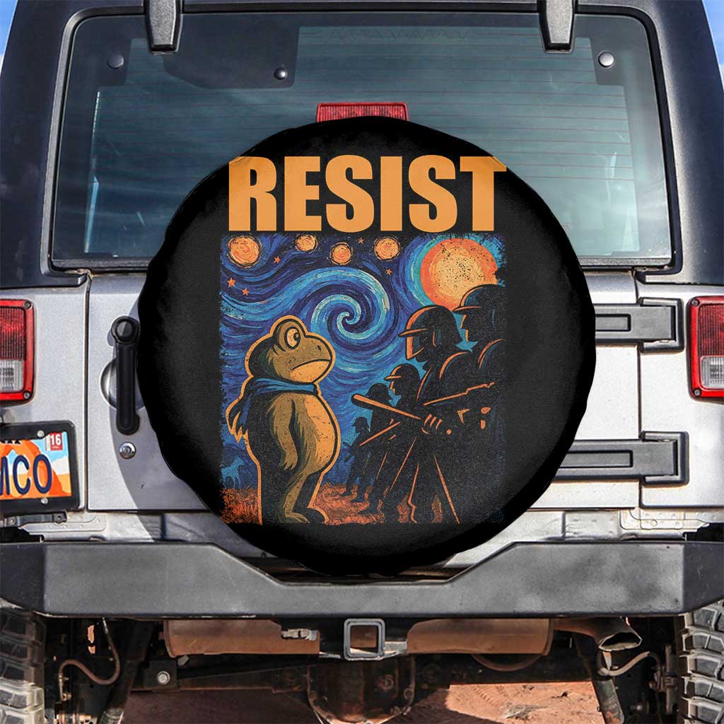 Starry Night Resist Frog Spare Tire Cover Resistance Protest Surreal Art Graphic - Wonder Print Shop