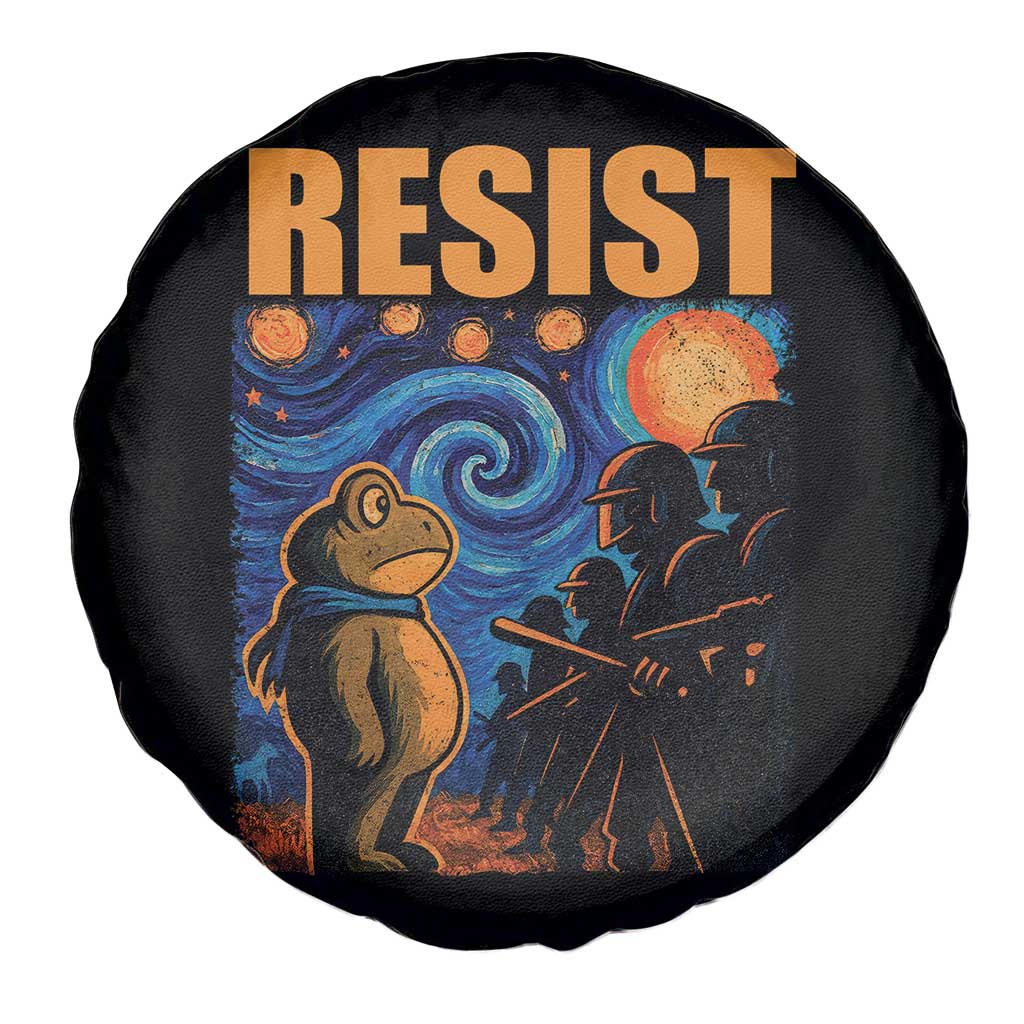 Starry Night Resist Frog Spare Tire Cover Resistance Protest Surreal Art Graphic - Wonder Print Shop