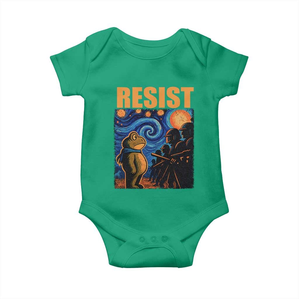 Starry Night Resist Frog Baby Onesie Resistance Protest Surreal Art Graphic - Wonder Print Shop