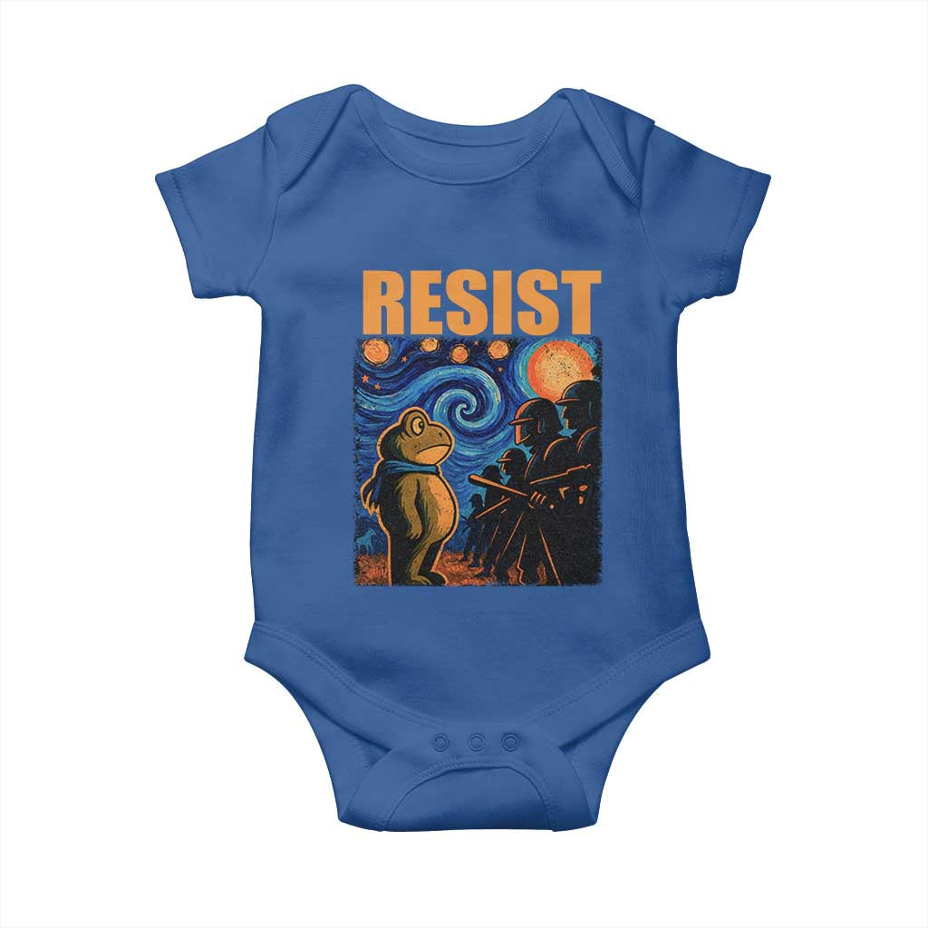 Starry Night Resist Frog Baby Onesie Resistance Protest Surreal Art Graphic - Wonder Print Shop