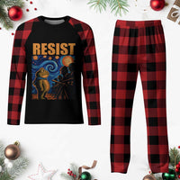Starry Night Resist Frog Plaid Pajama Set Resistance Protest Surreal Art Graphic - Wonder Print Shop