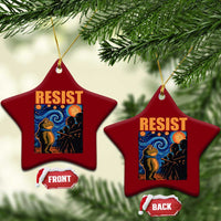 Starry Night Resist Frog Ceramic Ornament Resistance Protest Surreal Art Graphic - Wonder Print Shop