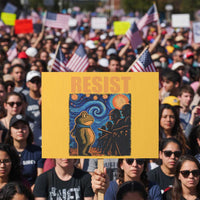 Starry Night Resist Frog Protest Sign Resistance Protest Surreal Art Graphic - Wonder Print Shop
