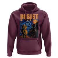 Starry Night Resist Frog Hoodie Resistance Protest Surreal Art Graphic - Wonder Print Shop