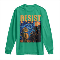 Starry Night Resist Frog Long Sleeve Shirt Resistance Protest Surreal Art Graphic - Wonder Print Shop