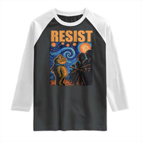 Starry Night Resist Frog Raglan Shirt Resistance Protest Surreal Art Graphic - Wonder Print Shop