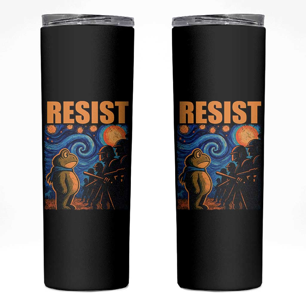Starry Night Resist Frog Skinny Tumbler Resistance Protest Surreal Art Graphic - Wonder Print Shop