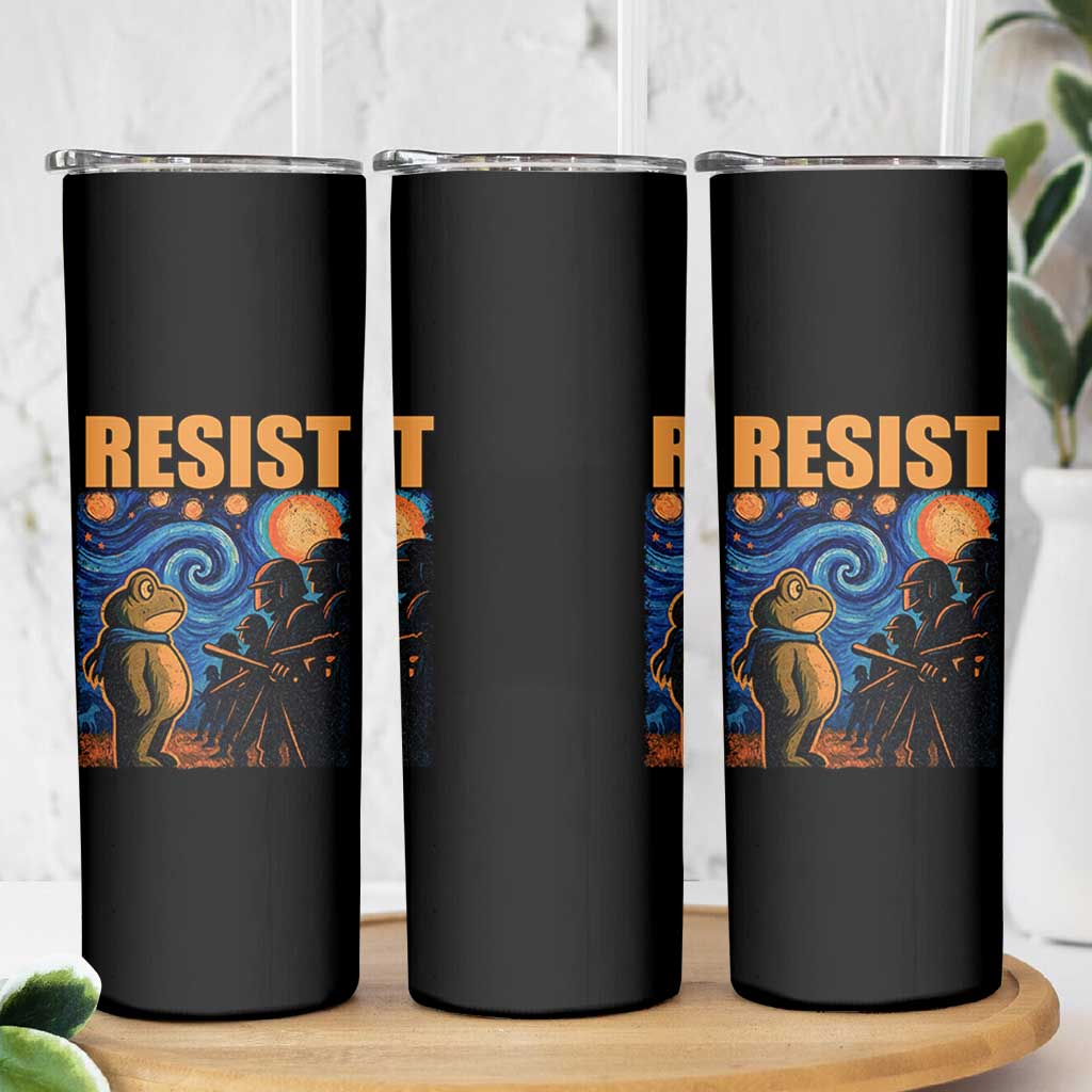 Starry Night Resist Frog Skinny Tumbler Resistance Protest Surreal Art Graphic - Wonder Print Shop