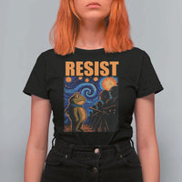 Starry Night Resist Frog T Shirt For Women Resistance Protest Surreal Art Graphic - Wonder Print Shop