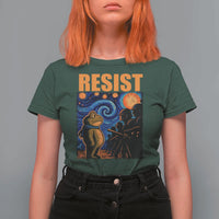 Starry Night Resist Frog T Shirt For Women Resistance Protest Surreal Art Graphic - Wonder Print Shop