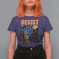Starry Night Resist Frog T Shirt For Women Resistance Protest Surreal Art Graphic - Wonder Print Shop