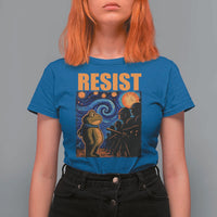 Starry Night Resist Frog T Shirt For Women Resistance Protest Surreal Art Graphic - Wonder Print Shop