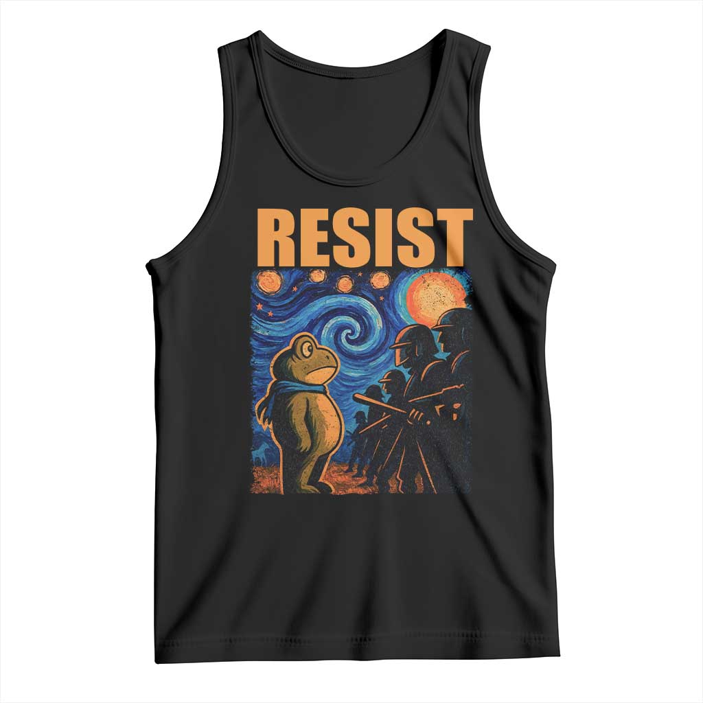 Starry Night Resist Frog Tank Top Resistance Protest Surreal Art Graphic - Wonder Print Shop