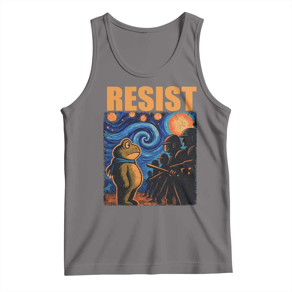 Starry Night Resist Frog Tank Top Resistance Protest Surreal Art Graphic - Wonder Print Shop