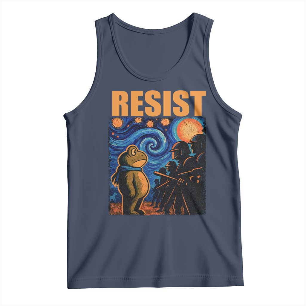 Starry Night Resist Frog Tank Top Resistance Protest Surreal Art Graphic - Wonder Print Shop