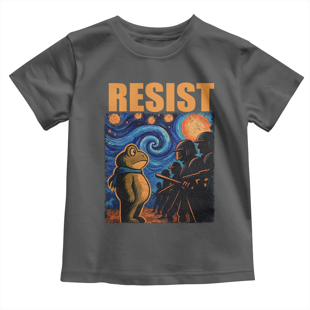 Starry Night Resist Frog Toddler T Shirt Resistance Protest Surreal Art Graphic - Wonder Print Shop