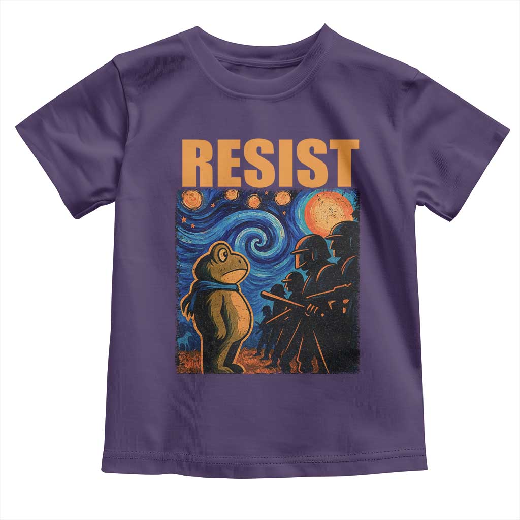 Starry Night Resist Frog Toddler T Shirt Resistance Protest Surreal Art Graphic - Wonder Print Shop