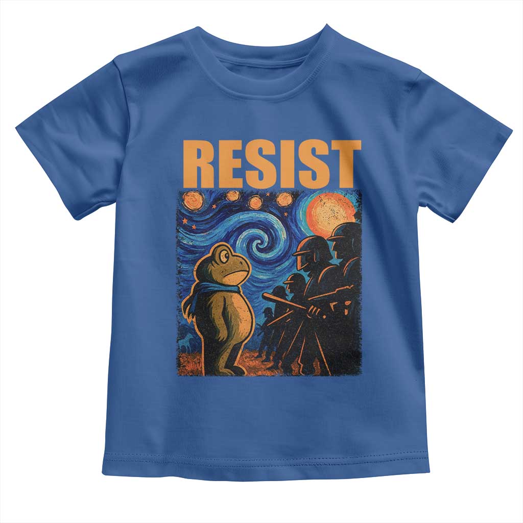 Starry Night Resist Frog Toddler T Shirt Resistance Protest Surreal Art Graphic - Wonder Print Shop