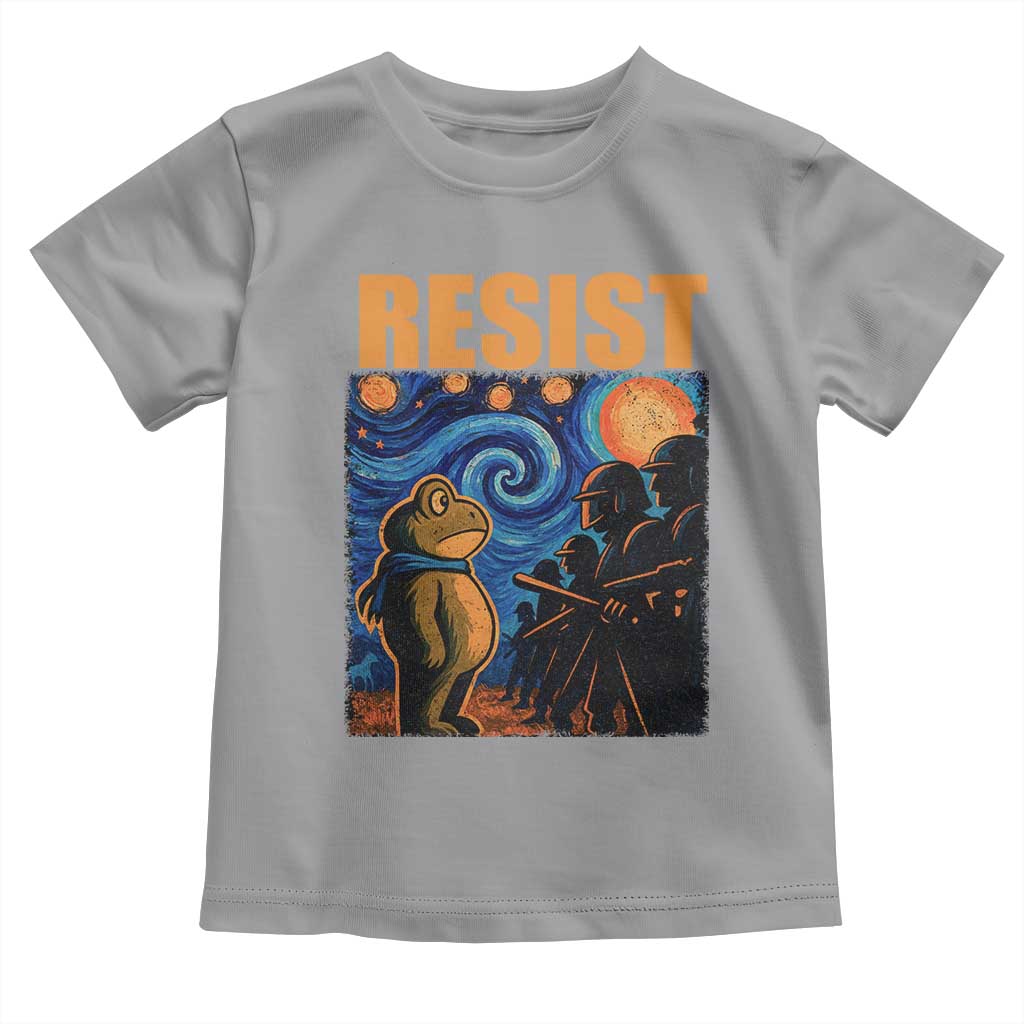 Starry Night Resist Frog Toddler T Shirt Resistance Protest Surreal Art Graphic - Wonder Print Shop