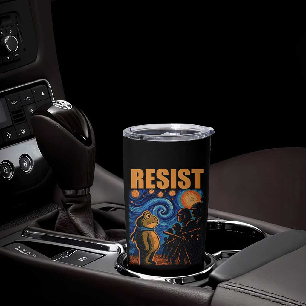 Starry Night Resist Frog Tumbler Cup Resistance Protest Surreal Art Graphic - Wonder Print Shop