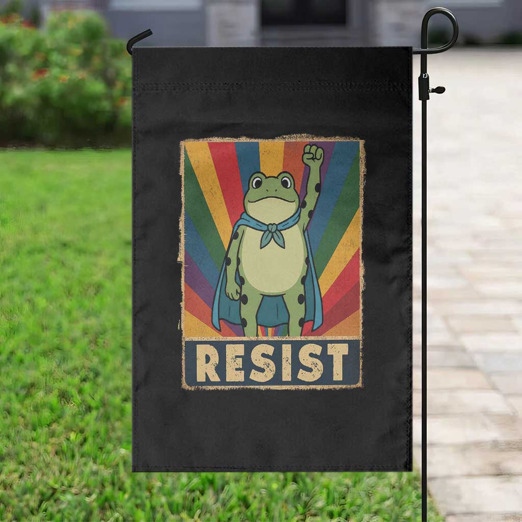Rainbow Resist Frog Garden Flag Portland Pride and Protest Resistance - Wonder Print Shop