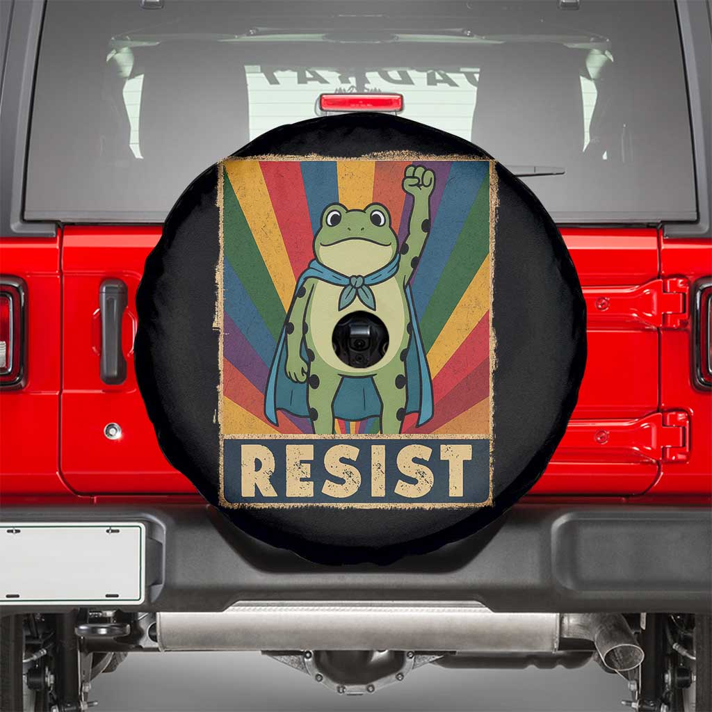 Rainbow Resist Frog Spare Tire Cover Portland Pride and Protest Resistance - Wonder Print Shop