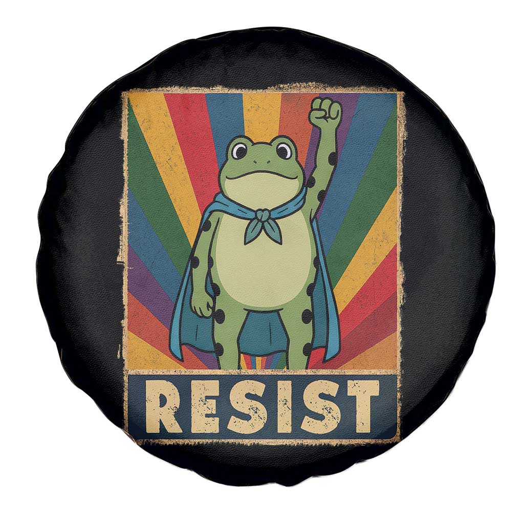 Rainbow Resist Frog Spare Tire Cover Portland Pride and Protest Resistance - Wonder Print Shop