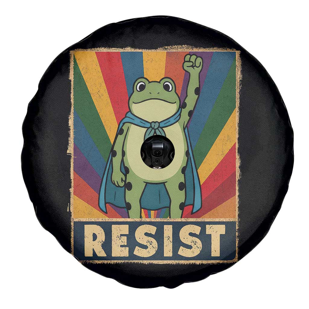 Rainbow Resist Frog Spare Tire Cover Portland Pride and Protest Resistance - Wonder Print Shop
