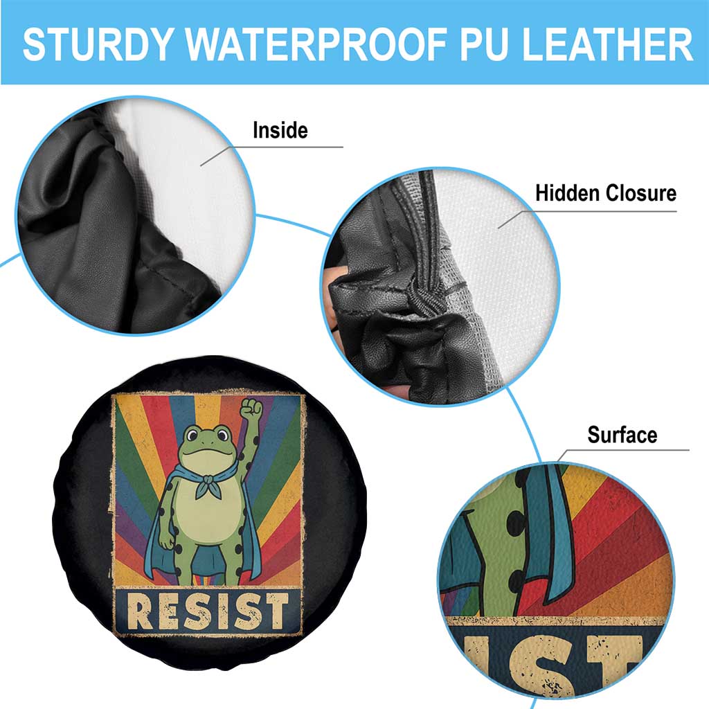 Rainbow Resist Frog Spare Tire Cover Portland Pride and Protest Resistance - Wonder Print Shop