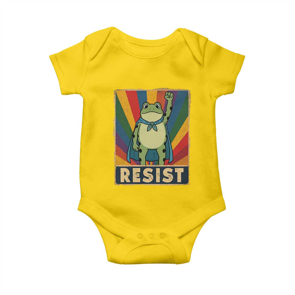 Rainbow Resist Frog Baby Onesie Portland Pride and Protest Resistance - Wonder Print Shop