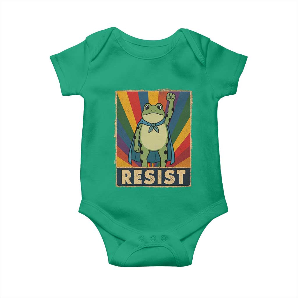 Rainbow Resist Frog Baby Onesie Portland Pride and Protest Resistance - Wonder Print Shop