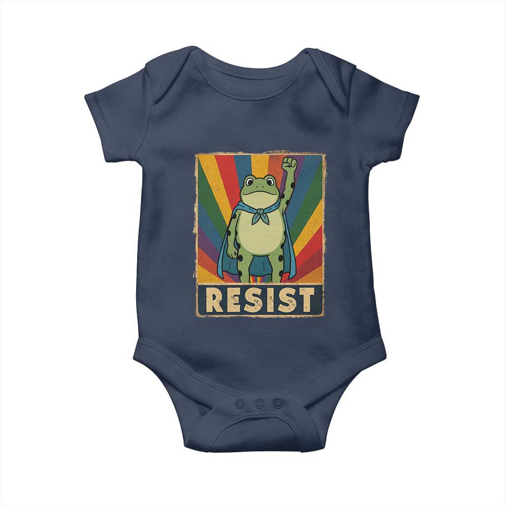 Rainbow Resist Frog Baby Onesie Portland Pride and Protest Resistance - Wonder Print Shop