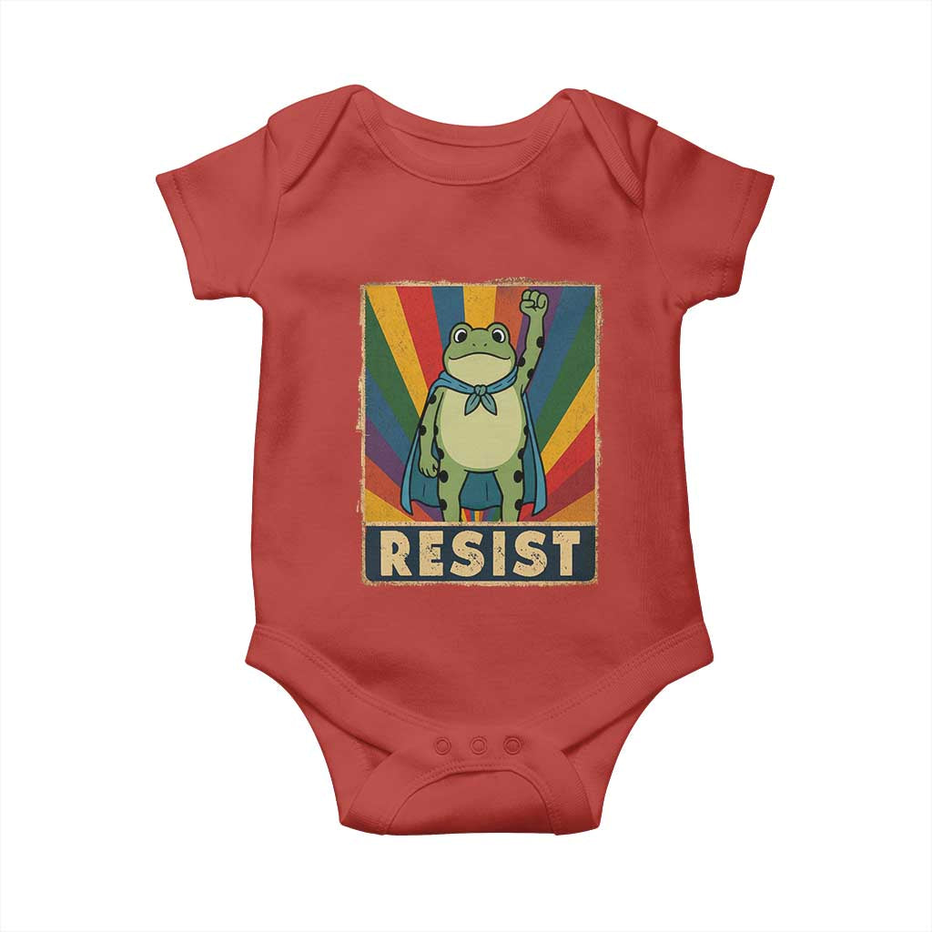 Rainbow Resist Frog Baby Onesie Portland Pride and Protest Resistance - Wonder Print Shop
