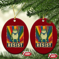 Rainbow Resist Frog Ceramic Ornament Portland Pride and Protest Resistance - Wonder Print Shop