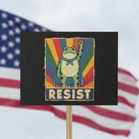 Rainbow Resist Frog Protest Sign Portland Pride and Protest Resistance - Wonder Print Shop