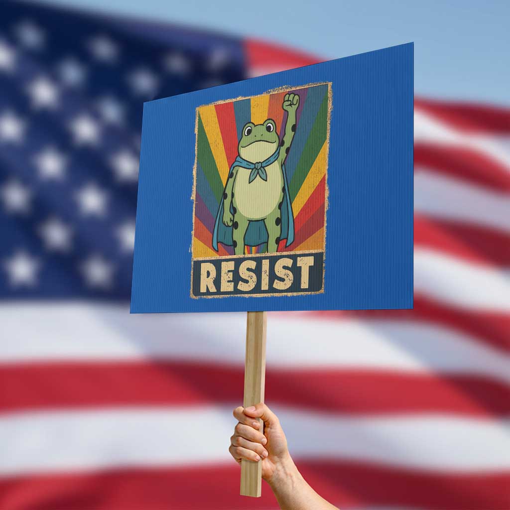 Rainbow Resist Frog Protest Sign Portland Pride and Protest Resistance - Wonder Print Shop