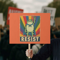Rainbow Resist Frog Protest Sign Portland Pride and Protest Resistance - Wonder Print Shop