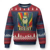 Rainbow Resist Frog Ugly Christmas Sweater Portland Pride and Protest Resistance - Wonder Print Shop