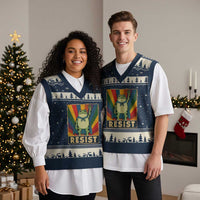 Rainbow Resist Frog V-Neck Knit Sweater Vest Portland Pride and Protest Resistance - Wonder Print Shop