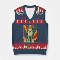 Rainbow Resist Frog V-Neck Knit Sweater Vest Portland Pride and Protest Resistance - Wonder Print Shop